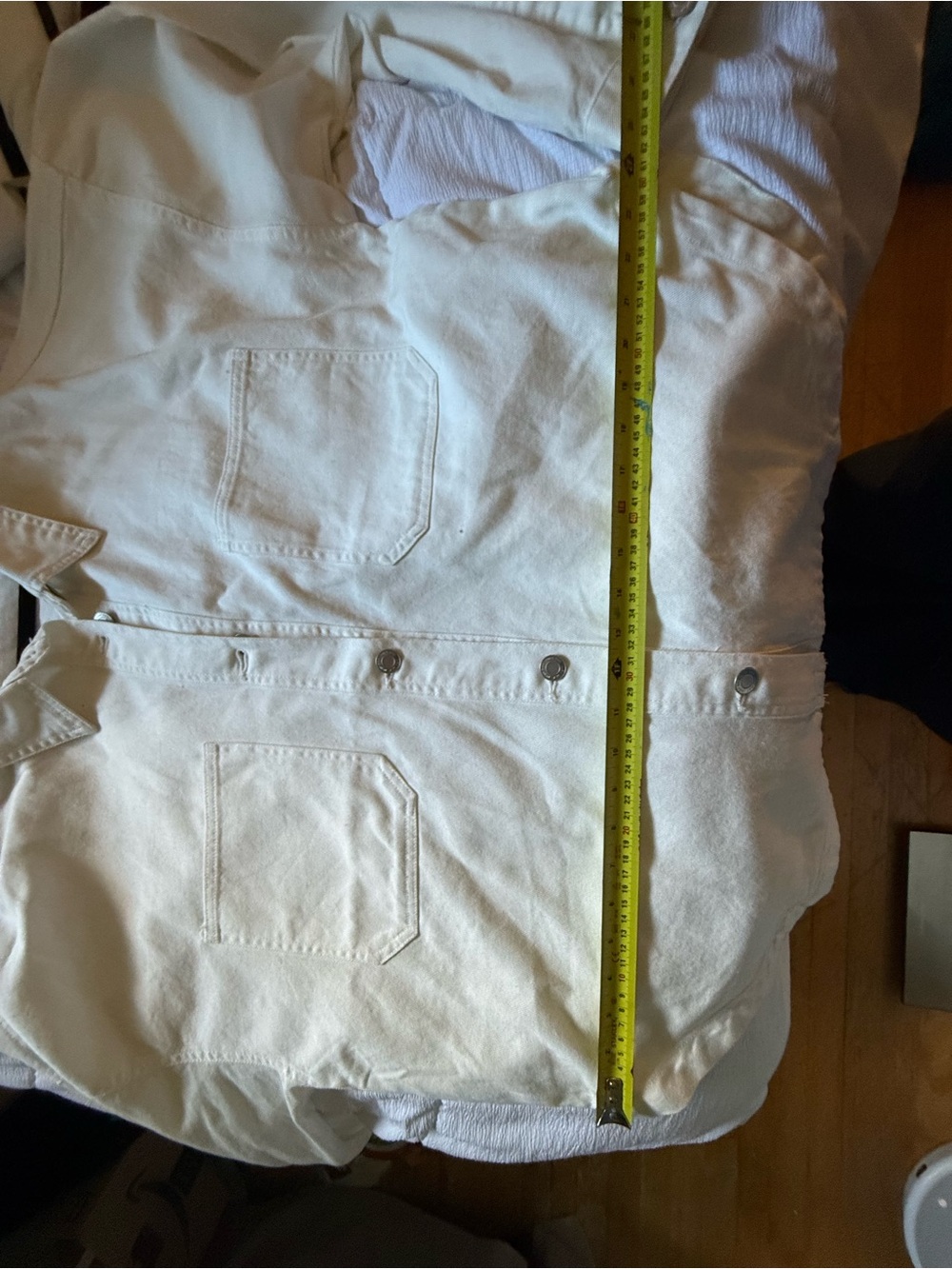 White Oversized Button-Front Jacket/Over Shirt - Picture 6 of 7